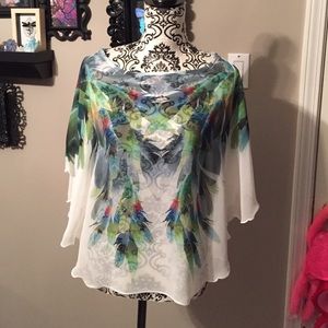 Peacock feather colorful top