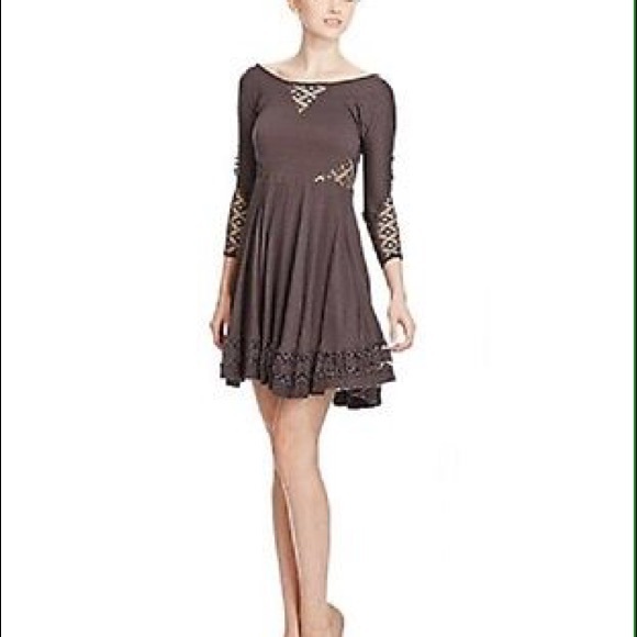 Free People Dress To the Point  A-line M Charcoal