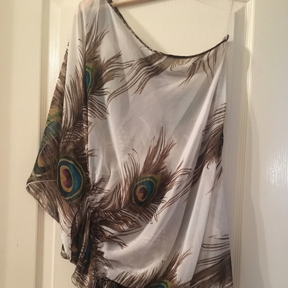 Sheer Peacock Print Tunic