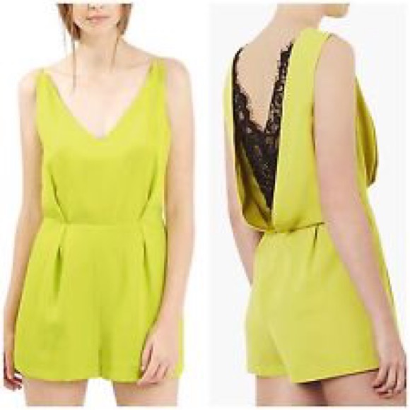 Topshop size 4 lime romper