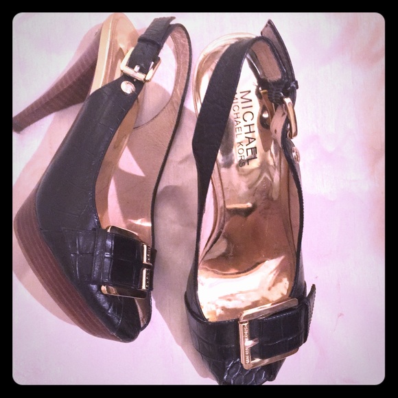 Michael Kors open toe sling back heels