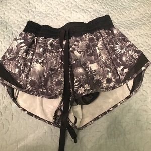 Lululemon Black floral shorts