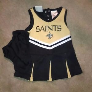 Saints infant cheerleader outfit