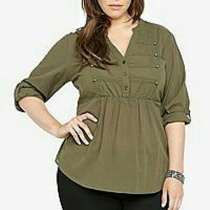 PRICE DROP⬇ Torrid Mandarin Collar Military Top