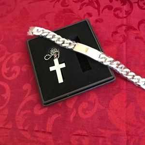 New Men's Necklace & Bracelet set