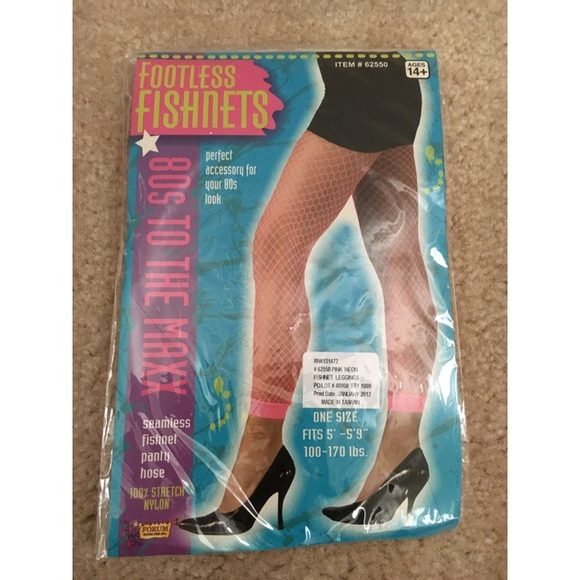 Neon Pink Footless Fishnet Leggings