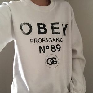 OBEY all white sweatshirt