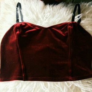 Burgundy Velvet Bustier (by American Apparel)