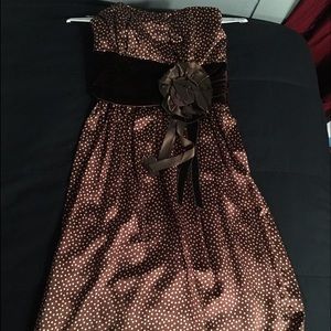 Tracy Reese brown and white polka dot dress