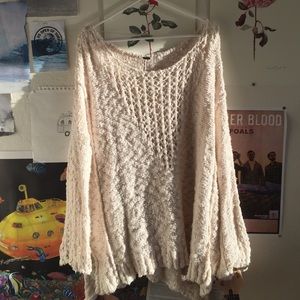 Cream oversized free people sweater