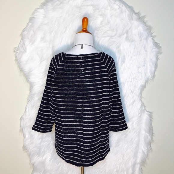 Banana Republic Navy Blue Striped Top - Picture 3 of 3