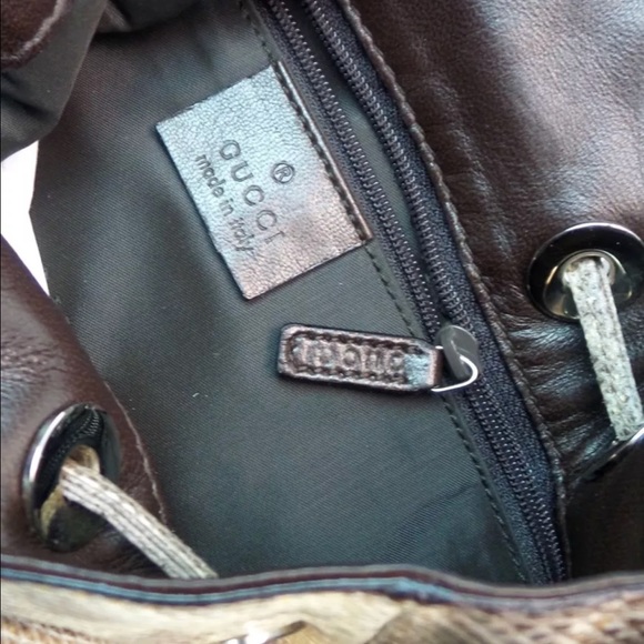 GUCCI Snakeskin Drawstring  HOBO Shoulder Bag - Picture 4 of 4
