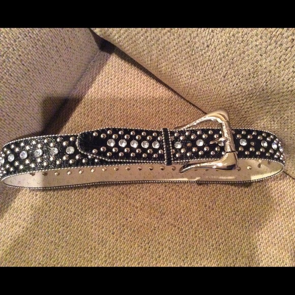 Guess black and bling belt