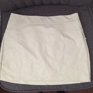 Beige leather skirt
