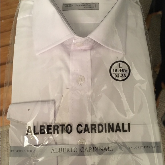 White Men's Dress Shirt L
