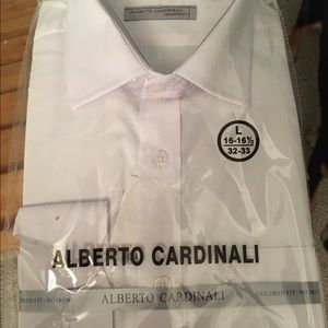 White Men's Dress Shirt L