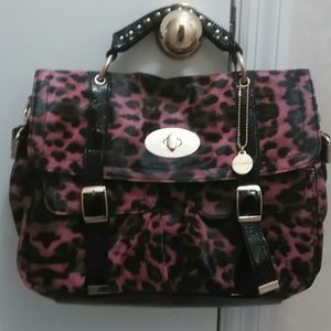Big Buddha Purple Cheetah Print Purse