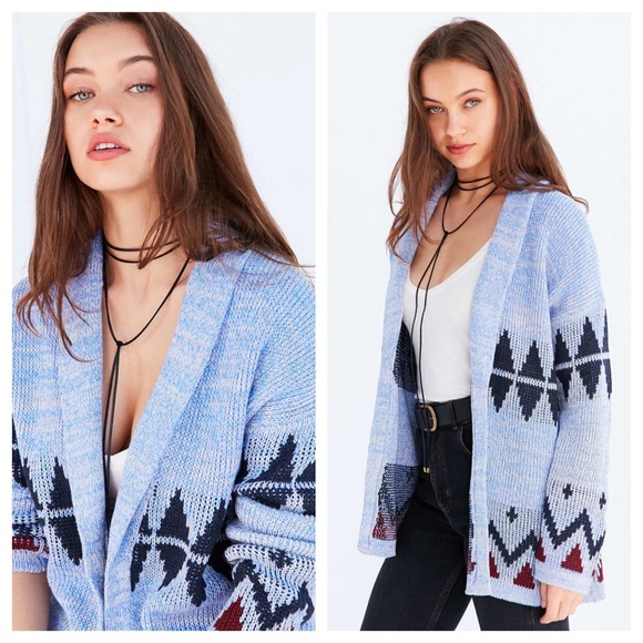 Urban Outfitters Ecote Blue Shawl Cardigan Sweater - Picture 2 of 3