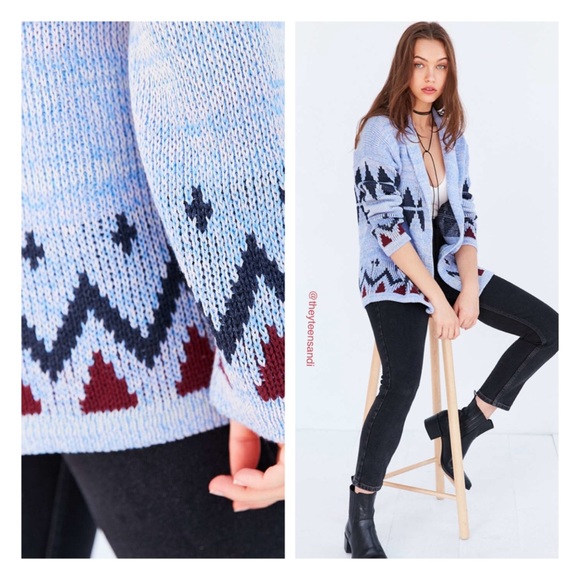 Urban Outfitters Ecote Blue Shawl Cardigan Sweater - Picture 3 of 3