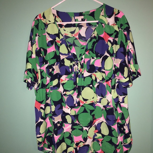 tie front floral blouse