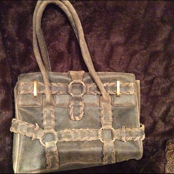 The Find taupe/gray brushed leather bag