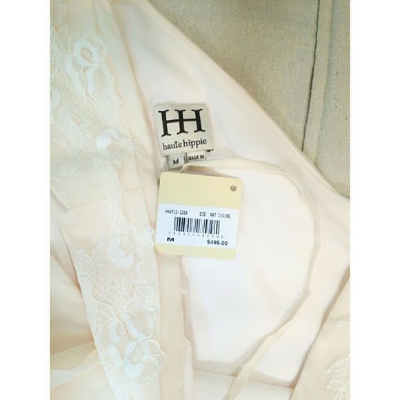 Haute Hippie  Asymetrical Draped Lace Panel Size M - Picture 3 of 4