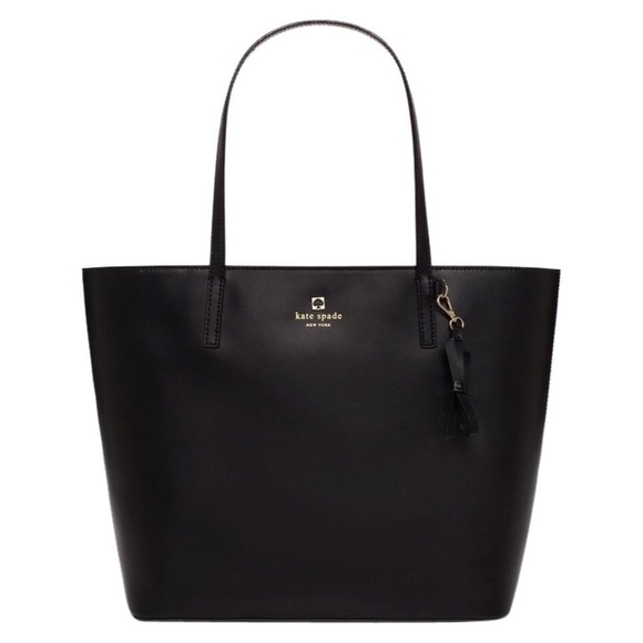 Kate Spade Black Sawyer Street Maxi Leather Purse