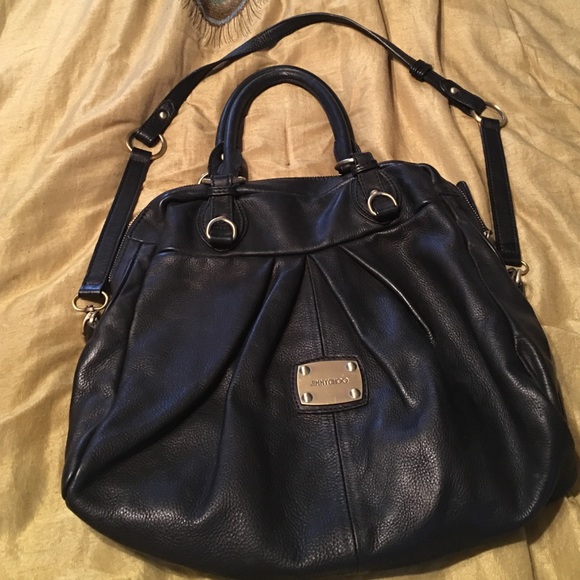 Jimmy Choo leather black handbag.