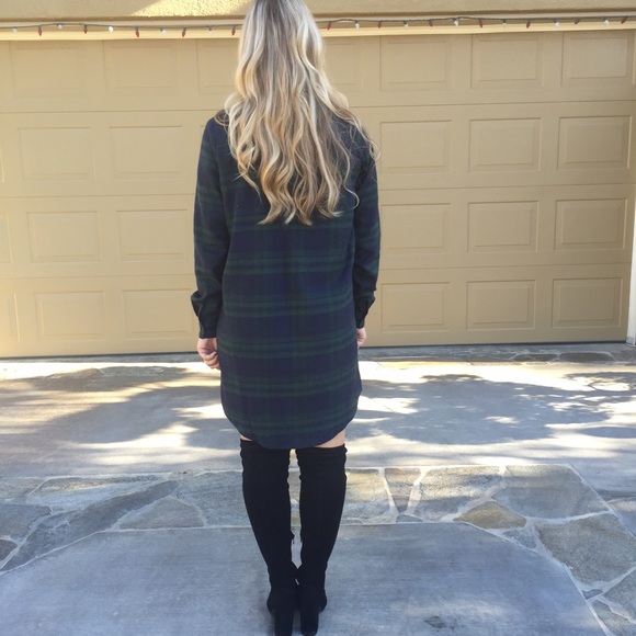 LAST//Laced-up Flannel Dress - Picture 3 of 4