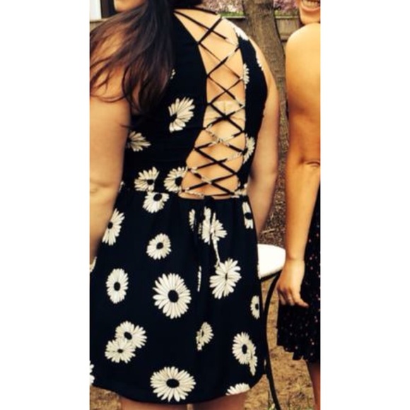 Aqua cute dress with cool tie up back