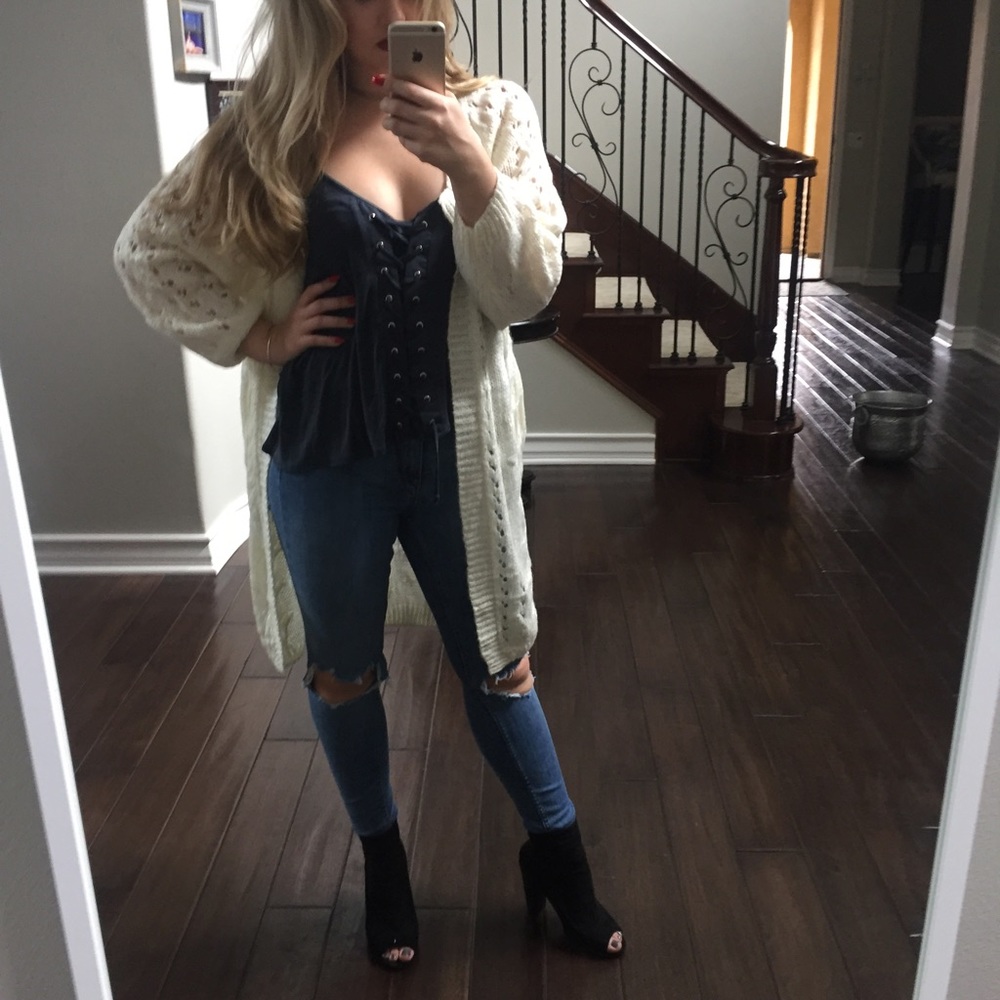 LAST//Cable Knit Cardi - Picture 5 of 6
