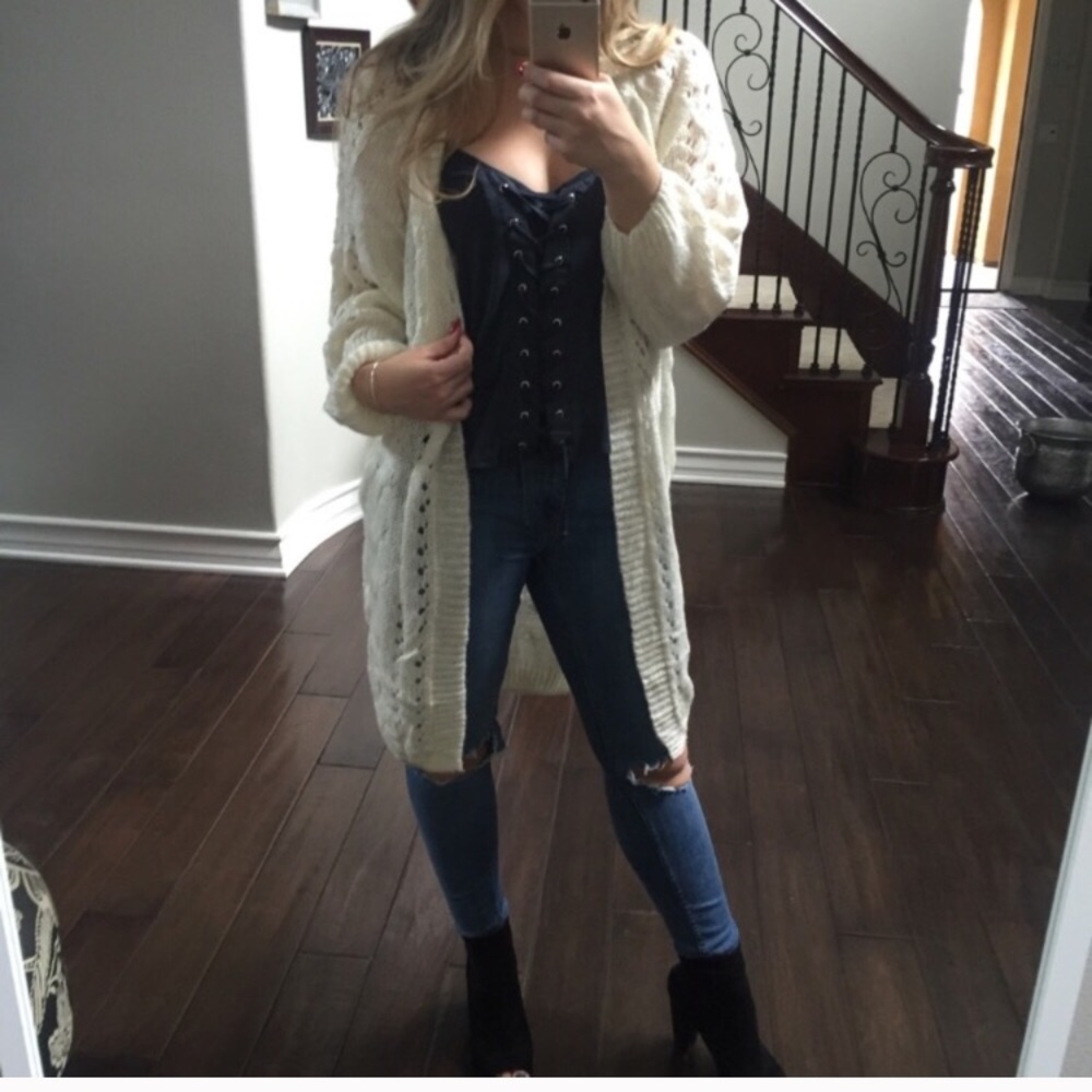 LAST//Cable Knit Cardi - Picture 6 of 6