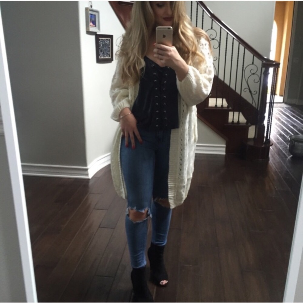 LAST//Cable Knit Cardi - Picture 3 of 6