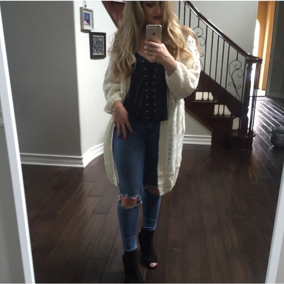 LAST//Cable Knit Cardi - Picture 3 of 6