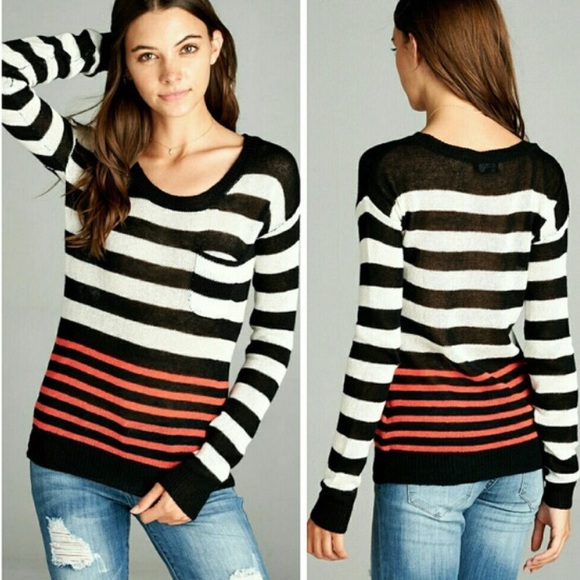 🆕🆒❗️NEW ARRIVAL❗️😍Coral color block Sweater😍 - Picture 2 of 4