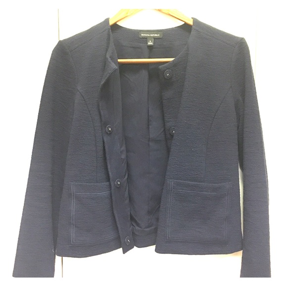 New Navy Cotton Banana Republic Blazer