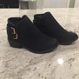 Black Buckle Ankle Boots