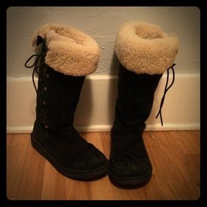 Ugg black lace up boots Size 9