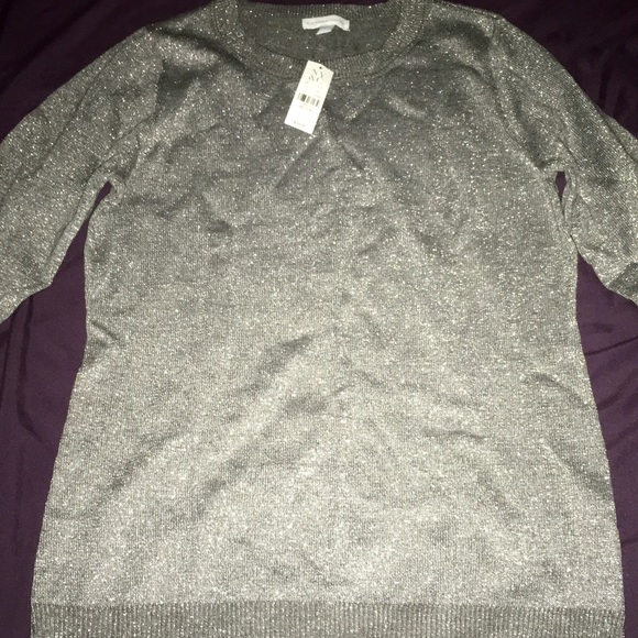 NWT New York & Co Cute silver shimmering Silver S