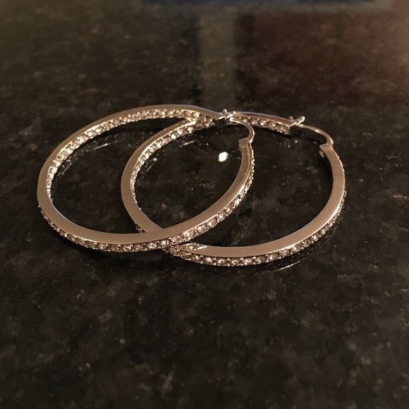 Chloe + Isabel Crystal Pave Hoop Earrings