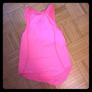 Lululemon bright pink top with mesh back detail