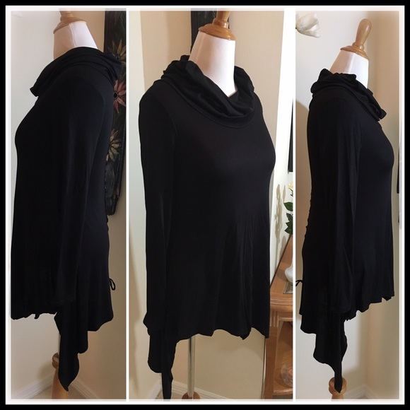 {HP 3/27} Lace Down Black Turtleneck - Picture 2 of 4