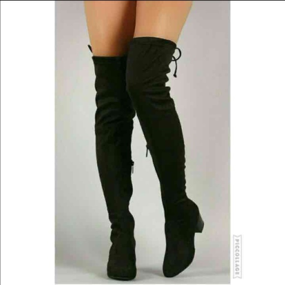 over the knee suede boots - Picture 3 of 4