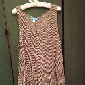 Francesca's Black White Swing Dress Lace Trim Sz M