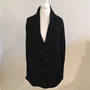 Black crisscross cashmere sweater