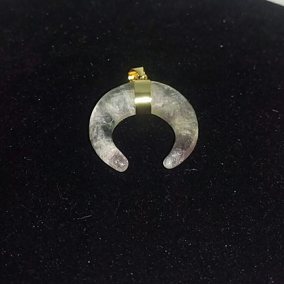 Natural Crescent Amethyst Stone Pendant💛3 for$15