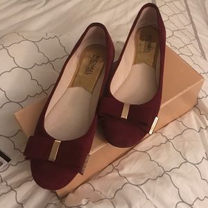 Burgundy suede Michael Kors ballet flats!