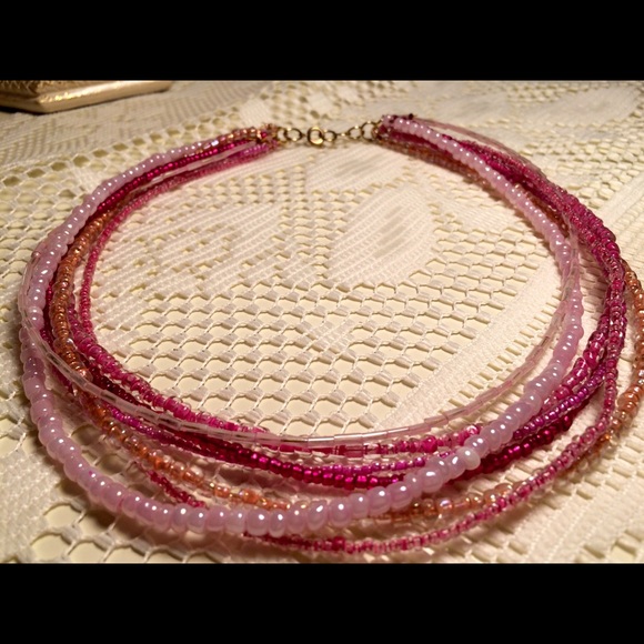 Girly Chic Multi-stranded Seed Bead Necklace