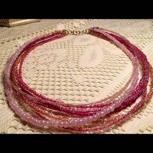 Girly Chic Multi-stranded Seed Bead Necklace