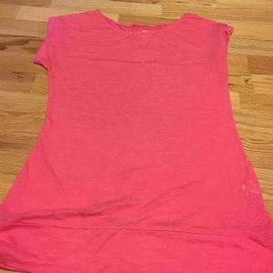 Sleeveless semi see through pink top